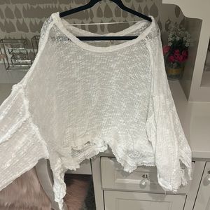 Free People White Flowy Top